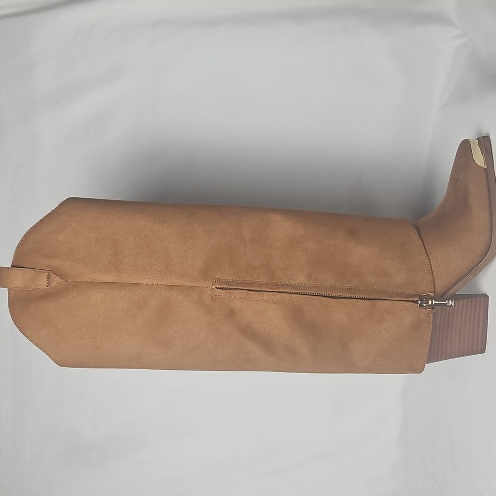 Jessica Simpson Astoli 5M Western Cuff Knee High Boot Tobacco Brown Suede OBX - Picture 3 of 10